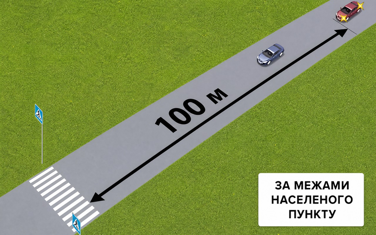 Ілюстрація: Чи дозволено обгін у даній дорожній ситуації?