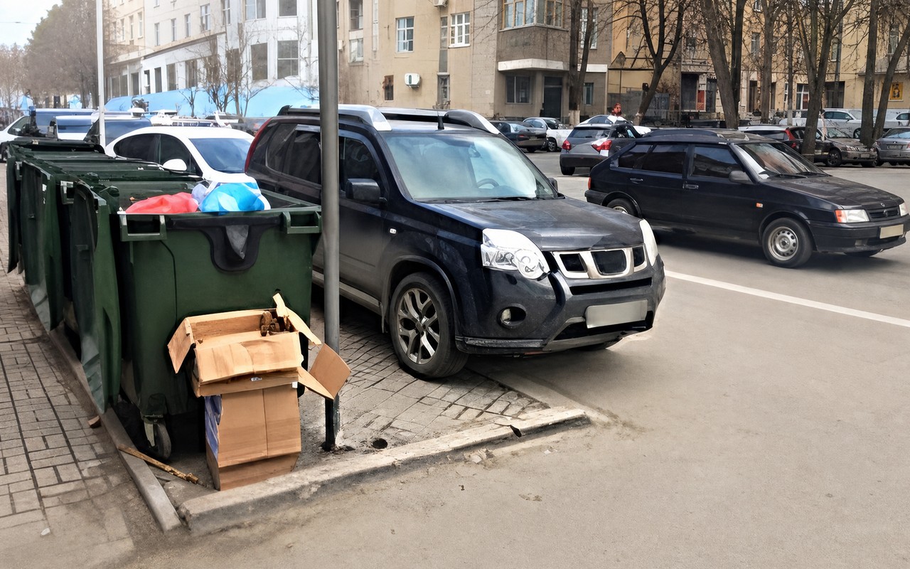 Ілюстрація: Чи дозволена стоянка чорного автомобіля в цьому місці?