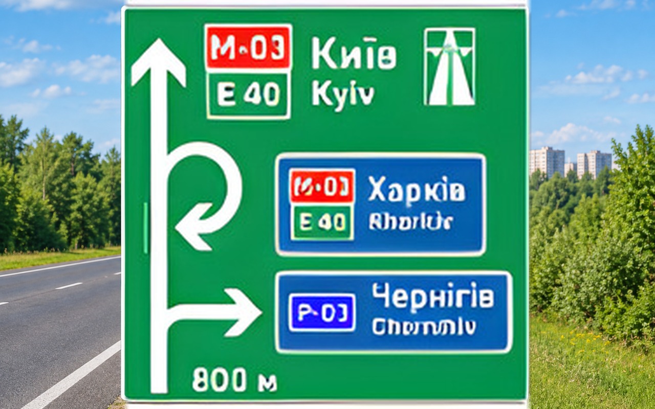Ілюстрація: Зображений дорожній знак встановлюється: