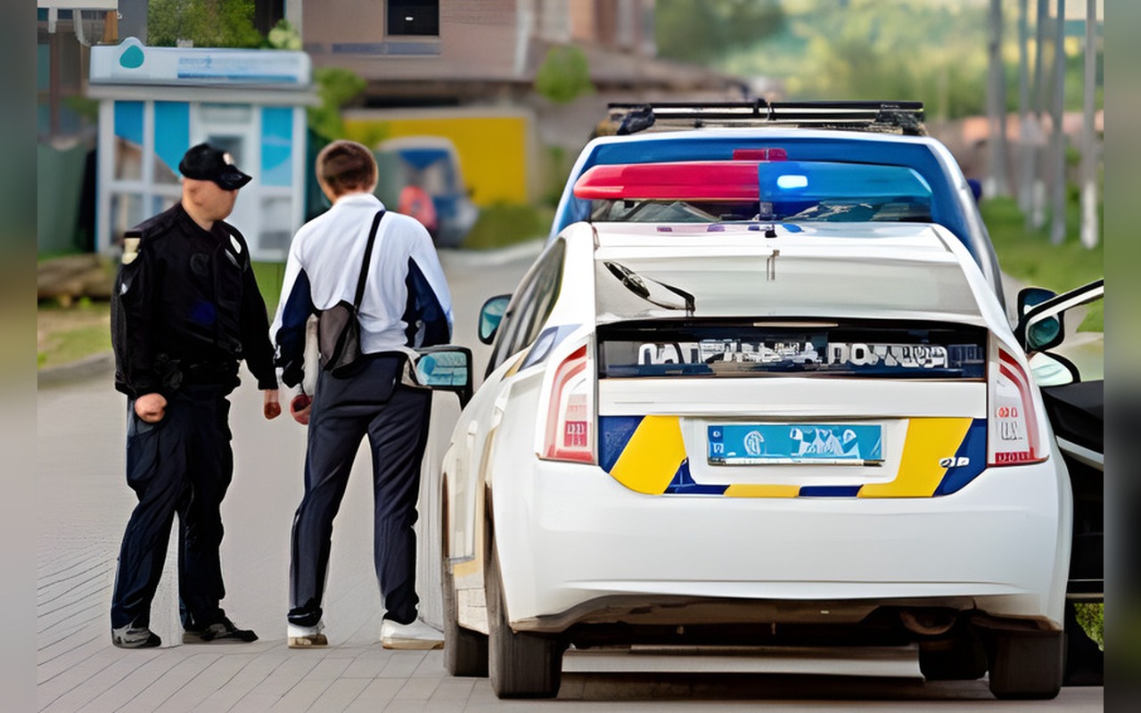 Ілюстрація: Ви зупинились на вимогу поліцейського. Ви увімкнете аварійну світлову сигналізацію?