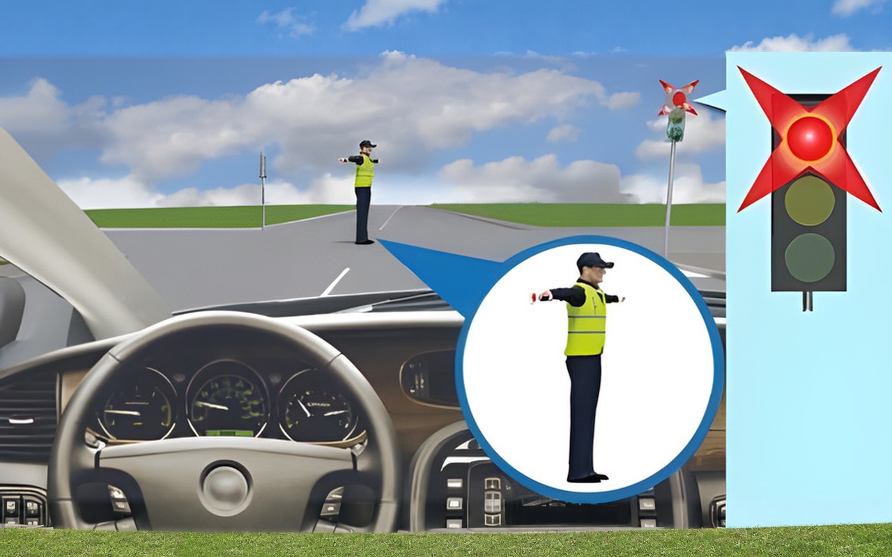 Ілюстрація: У яких напрямках дозволено рух у даній ситуації?